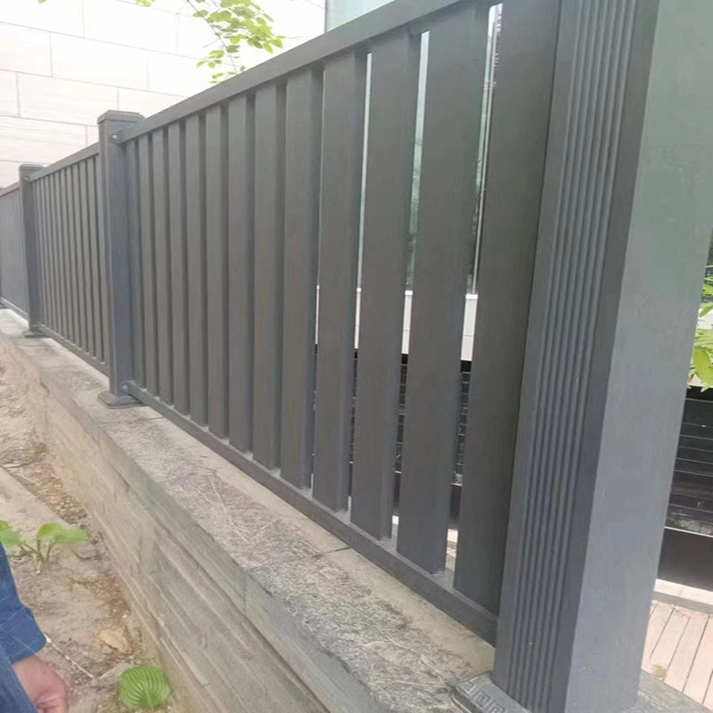 Aluminum fence close up details