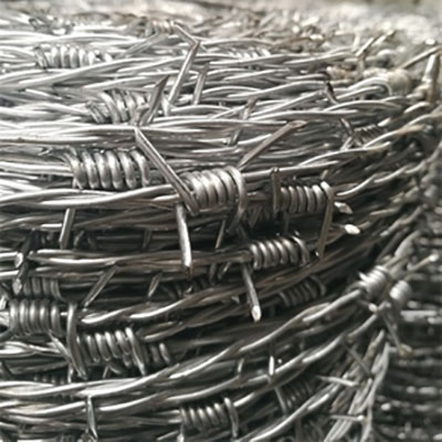 Barbed wire is being produced at high speed