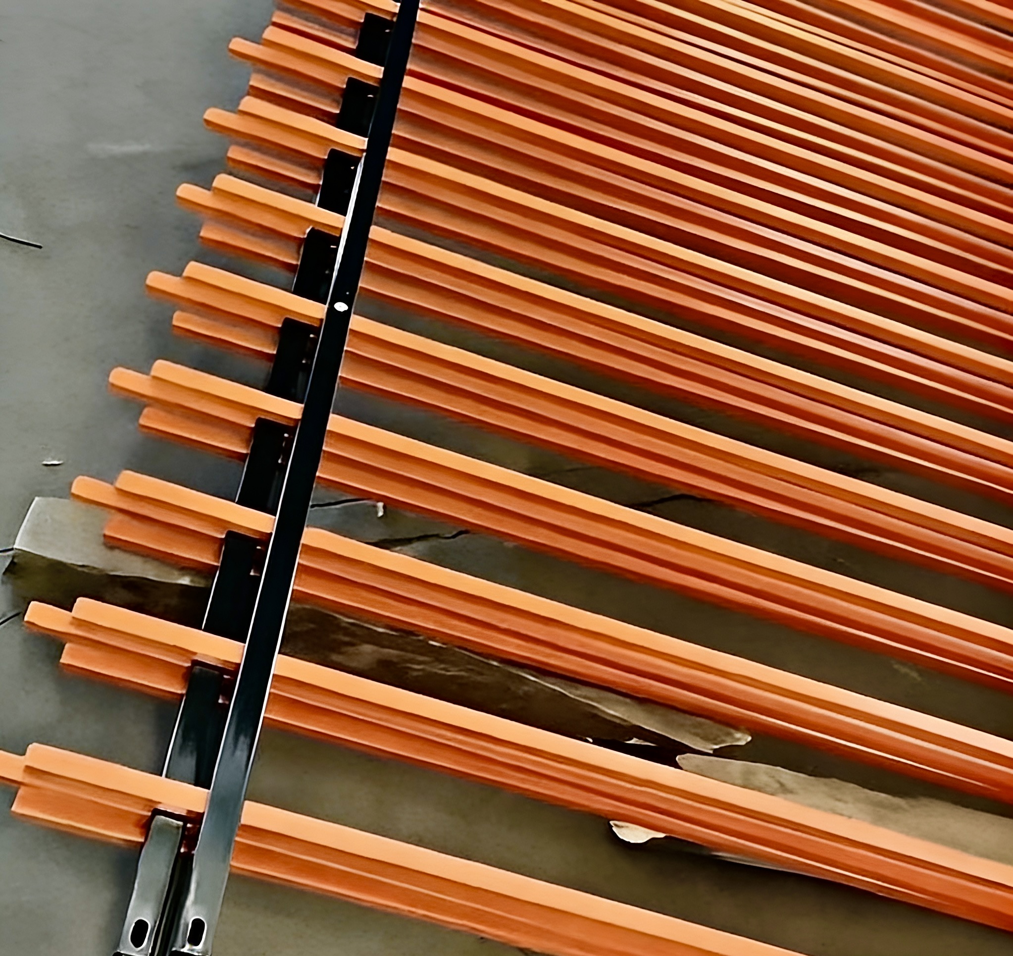 yellow and black color  of the zinc steel fence